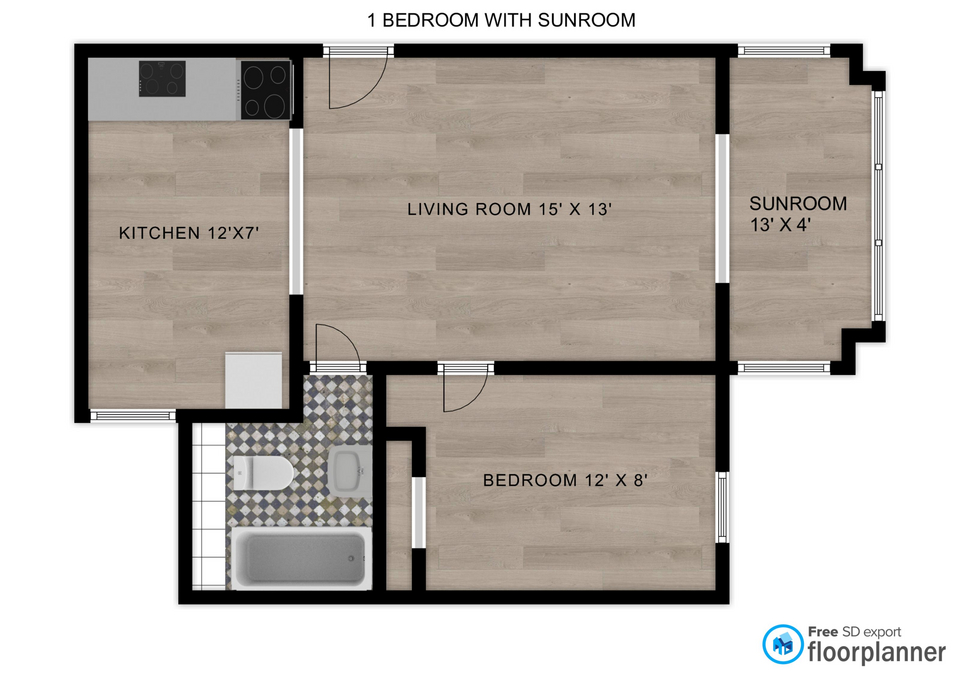 2 Bedroom Townhouse 2D Floorplan