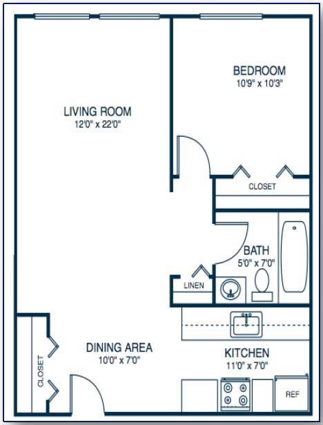 1 Bedroom  Floorplan